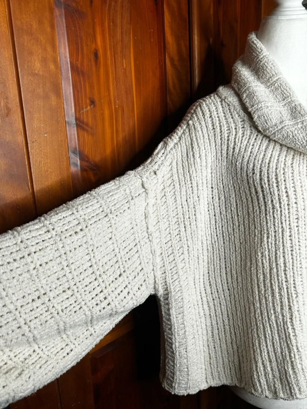 Free People "Be Yours" Cowl Neck Chunky Pullover Sweater Oversized Cottagecore - Picture 9 of 17